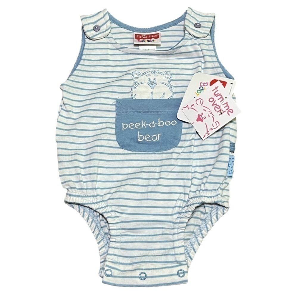 Fisher Price Baby Wear Blue Peek-a-Boo Bear Bodysuit (6-9 months)
